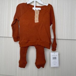 NWT Rachel Zoe 3-6m Burnt Orange Baby Outfit